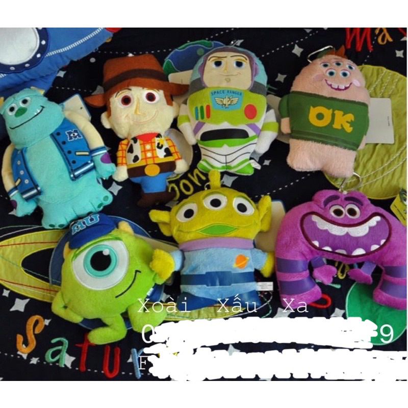 móc khóa gấu bông đựng thẻ hoạt hình buzz lightyear toy story đầu kéo dài dây YoYo