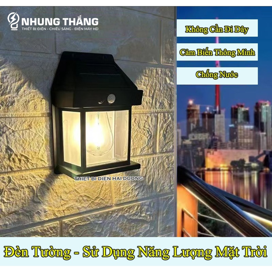 Đèn Treo Tường Retro BK-888 - Sử Dụng Năng Lượng Mặt Trời - Chống Nước Ip65 - Tặng Kèm Bóng - Bảo Hà