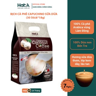 Túi Cà phê Cappuccino  Sữa Dừa Cafe hoà tan Hạt A  Cafe  (túi 30 gói x 18g)