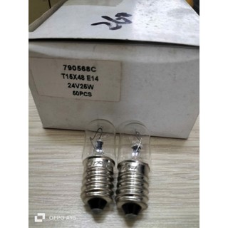 Combo 5 bóng đèn sợi đốt E14 24V 25W 15x48mm (Pilot lamps 24V 25W E14 15x48mm clear)