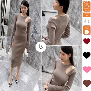 NET_Đầm body tay dài với điểm nhấn khoét vai cực xinh phù hợp đi dự party và hò hẹn cùng người thương