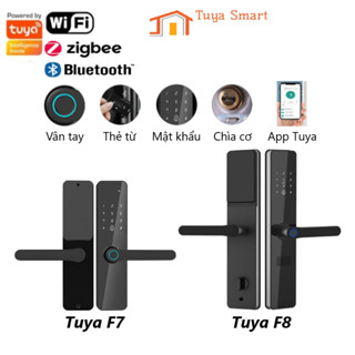Khóa vân tay Tuya Wifi / Bluetooth / Zigbee cửa Gỗ, Nhựa, Composite, Sắt, Nhôm, Bảo hành 12 tháng (Tùy Chọn)