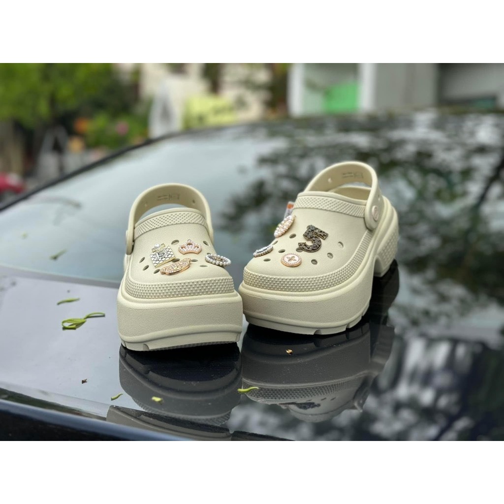 Dép sục cross classic platform unisex đế cao 9cm tặng kèm 12 stickers 3D full tag độ hoàn thiện đỉnh cao