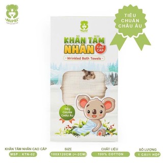 Khăn tắm, chăn xô nhăn mipbi hoạ tiết - 100% COTTON, Suzy baby