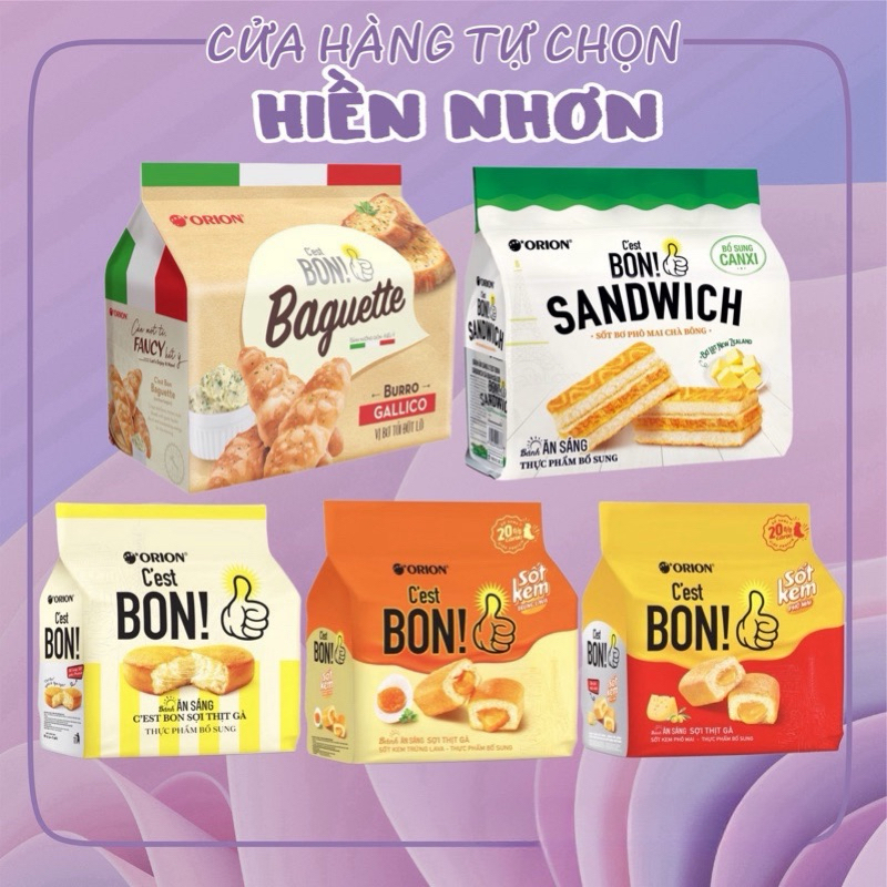 Bánh Ăn Sáng C'est Bon Sợi Thịt Gà/ Phomai/ Trứng Lava/ Sandwich / Baguette