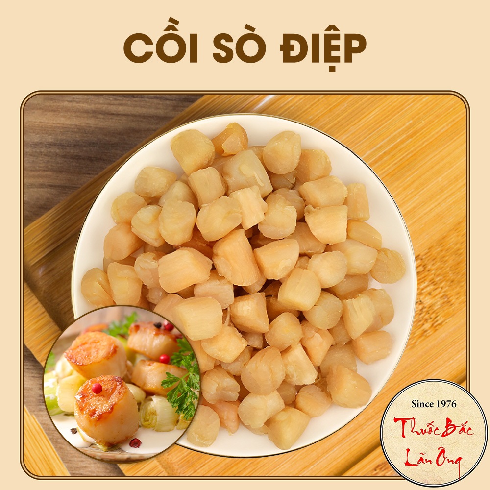 Cồi sò điệp khô Phan Thiết 100g (Cồi dày, giòn, thơm ngon bổ dưỡng)