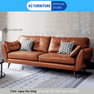  Miễn ship HN  Ghế Sofa da tay nhót H2 Furniture dành cho 3 đến 4 người ngồi bảo hành 1 năm 