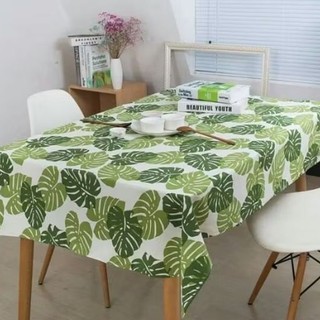 Vải bố Linen họa tiết, mẫu lá trầu bà, phụ kiện trang trí, vải linen may rèm, may túi tote, thảm trải picnic
