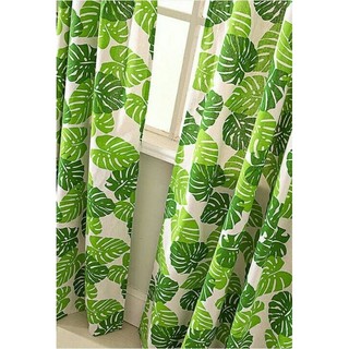Vải bố Linen họa tiết, mẫu lá trầu bà, phụ kiện trang trí, vải linen may rèm, may túi tote, thảm trải picnic