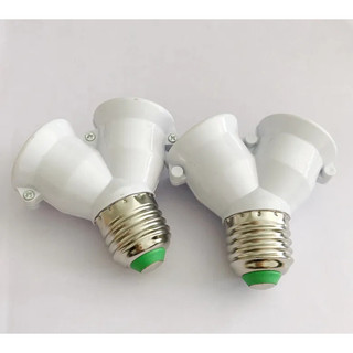 Đuôi đèn e27 chia làm 2 bóng 45 độ Đầu chia đôi gắn 2 bóng đèn
