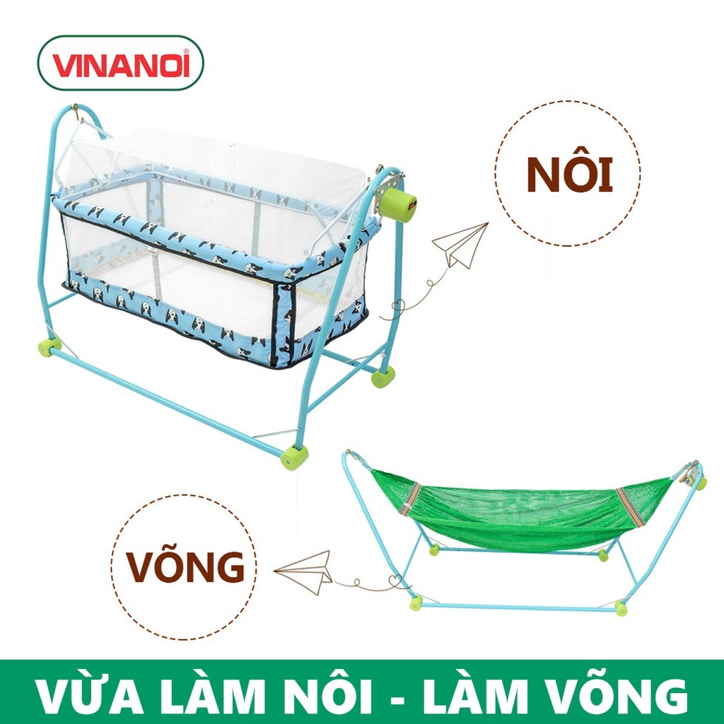 Nôi Võng Đưa Tự Động Đa Năng 2 Trong 1 Cho Bé VINANOI NV2080 - Vừa Làm Nôi Vừa Làm Võng Rất Tiết Kiệm