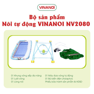 Nôi Võng Đưa Tự Động Đa Năng 2 Trong 1 Cho Bé VINANOI NV2080 - Vừa Làm Nôi Vừa Làm Võng Rất Tiết Kiệm