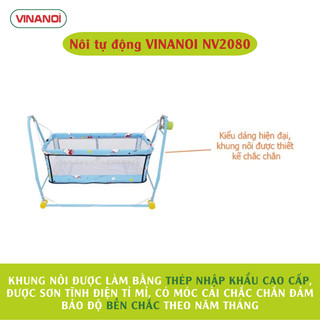 Nôi Võng Đưa Tự Động Đa Năng 2 Trong 1 Cho Bé VINANOI NV2080 - Vừa Làm Nôi Vừa Làm Võng Rất Tiết Kiệm