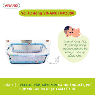 Nôi Võng Đưa Tự Động Đa Năng 2 Trong 1 Cho Bé VINANOI NV2080 - Vừa Làm Nôi Vừa Làm Võng Rất Tiết Kiệm