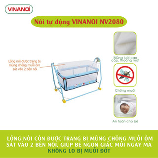 Nôi Võng Đưa Tự Động Đa Năng 2 Trong 1 Cho Bé VINANOI NV2080 - Vừa Làm Nôi Vừa Làm Võng Rất Tiết Kiệm