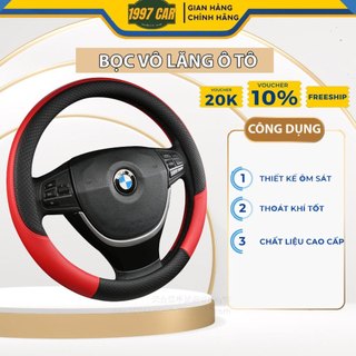 Bọc Vô Lăng Bằng Da Pu Cao Cấp -Bọc Vô Lăng Ô Tô - Size 38 Dành Cho Xe 4-7 Chỗ