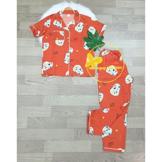 Đồ bộ pijama lụa cao cấp họa tiết chân đẹp