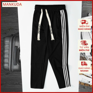 Quần thể thao nam ống xuông thiết kế may phối viền, quần jogger nam chất umi cao cấp co giãn 4 chiều from dáng trẻ trung