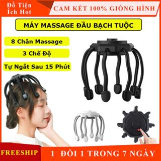 Máy Massage Đầu Bạch Tuộc 8 Chân Rung Đa Tần, Máy Massage Đầu Thư Giãn Giảm Căng Thẳng, Mệt Mỏi, Hồi Hộp 3 Chế Độ - LM08