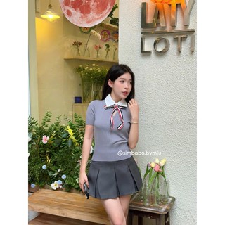 Áo len cộc tay cổ đức cao cấp Simbabo - ẢNH THẬT