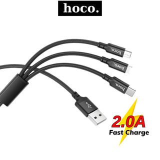 Dây sạc nhanh Hoco 3 đầu cáp sạc công suất 2A cho các dòng điện thoại Android Laptop