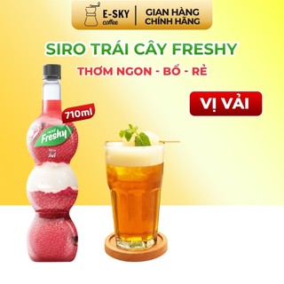 Siro Vải Freshy Lychee Syrup Nguyên Liệu Pha Chế Trà Sữa Chai 710ml