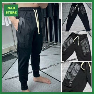 Quần Jogger Dài Nam Obsess Amiri Nỉ Chân Cua Thêu Túi Da Hai Bên Đùi Ống Bo Dày Dặn Dành Cho Anh Em Boy Phố Đi Học 2024