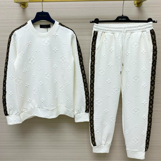 💞Bộ Quần Áo Thu Đông Vân Chữ Dài Tay NAM NỮ, bộ thể thao cổ tròn bo gấu thời trang