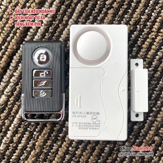 Chuông báo động, chống trộm đẩy cửa cao cấp kèm điều khiển từ xa tặng kèm pin (không dùng cho xe)