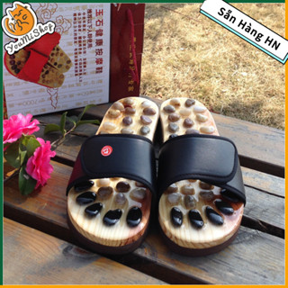   Ship Nhanh  Dép massage bấm huyệt bàn chân Đá cuội  Đen 37-38  Giảm mệt mỏi căng thẳng【YouMiShop  