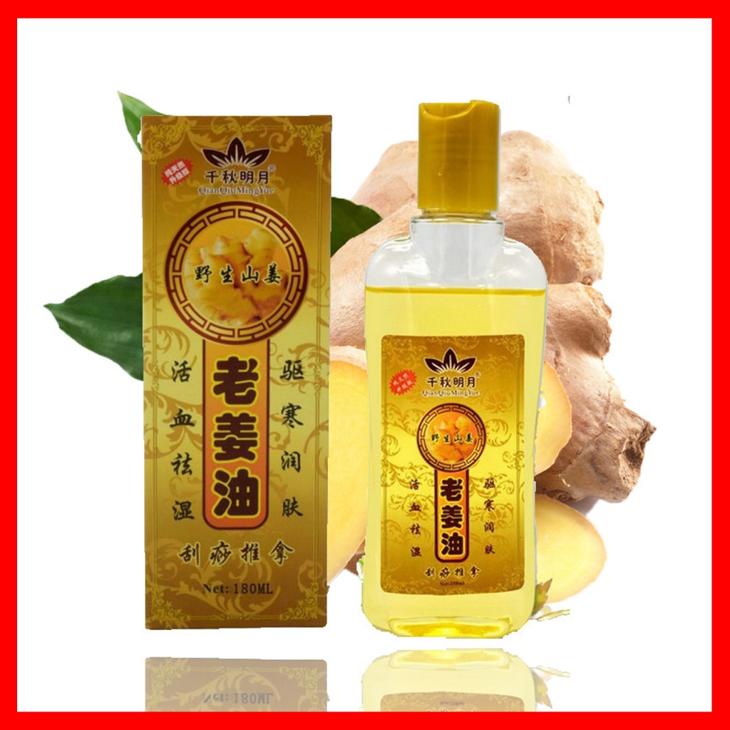 Tinh Dầu Gừng Nóng Massage Body, Dầu Nóng Chải Đả Thông Kinh Lạc, Giảm Béo Spa Dưỡng Sinh - Dung tích 180ml