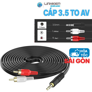 Dây loa cáp chuyển đổi 1 đầu jack 3.5 ra 2 AV dài 1,5m/3m loại xịn chống nhiễu