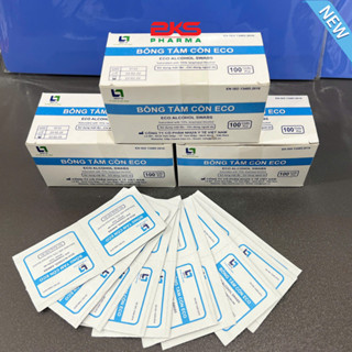 Bông tẩm cồn ECO MPV (Hộp 100 miếng)