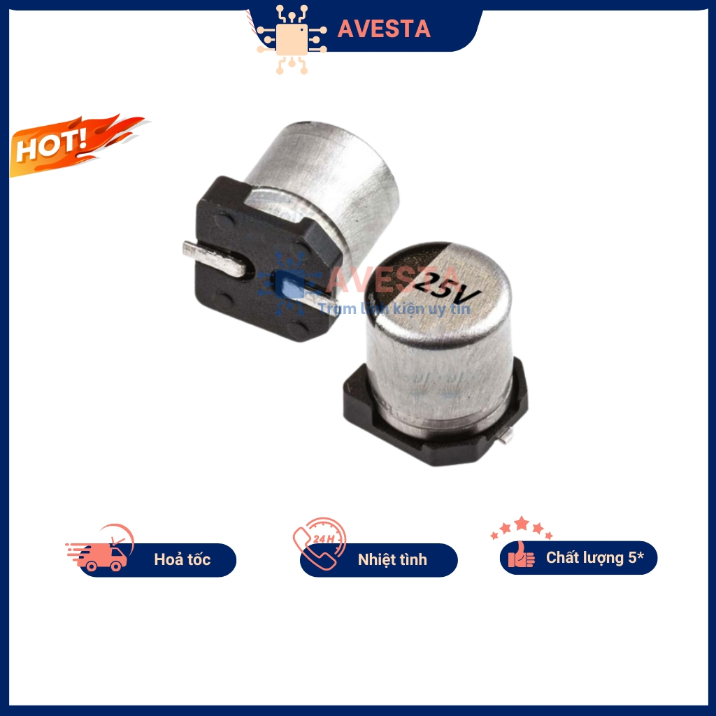 Tụ nhôm 25V 10uF-2200uF Avesta