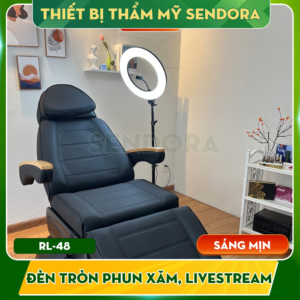 Đèn tròn Livestream cao cấp, Đèn spa, đèn phun xăm LED Ring Light RL-480