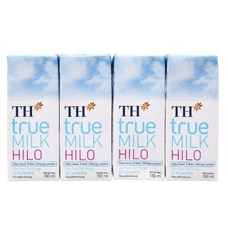  Lốc 4 Hộp Sữa Tươi TH True Milk Hilo 180ml 
