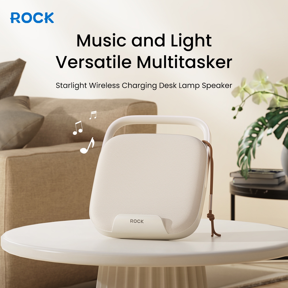 Loa Bluetooth tích hợp sạc không dây và đèn ngủ ROCK Starlight 3 in 1 Wireless Charging Desk Lamp Sp