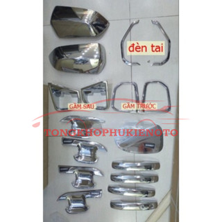 Ốp tay nắm, hõm cửa, ốp gương, đèn tai, viền gầm trước sau xe Ford Everest 2023 mạ crom cao cấp