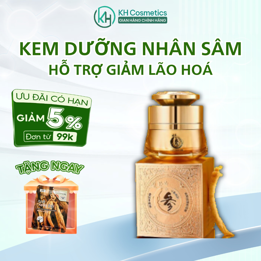Kem dưỡng da nhân sâm mờ nhăn, Kem dưỡng ẩm da mặt cho da khô và lão hóa, giảm chảy xệ dưỡng ẩm hiệu quả
