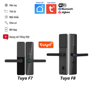 Khóa cửa vân tay thông minh TUYA, Cửa Gỗ, Nhựa, Sắt, Thép, Composite, Nhôm, mở khóa từ xa qua Wifi / Bluetooth / Zigbee