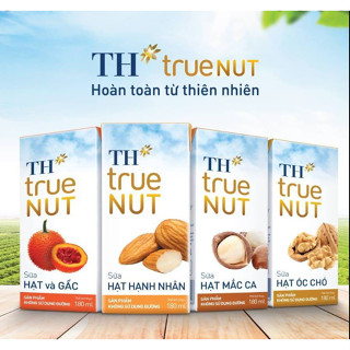 Lốc 4 hộp Sữa Hạt Macca / Óc chó/ Hạnh nhân/ Gạo lứt/ Gấc/ Ngũ Cốc/ Yến mạch TH true NUT 180 ml