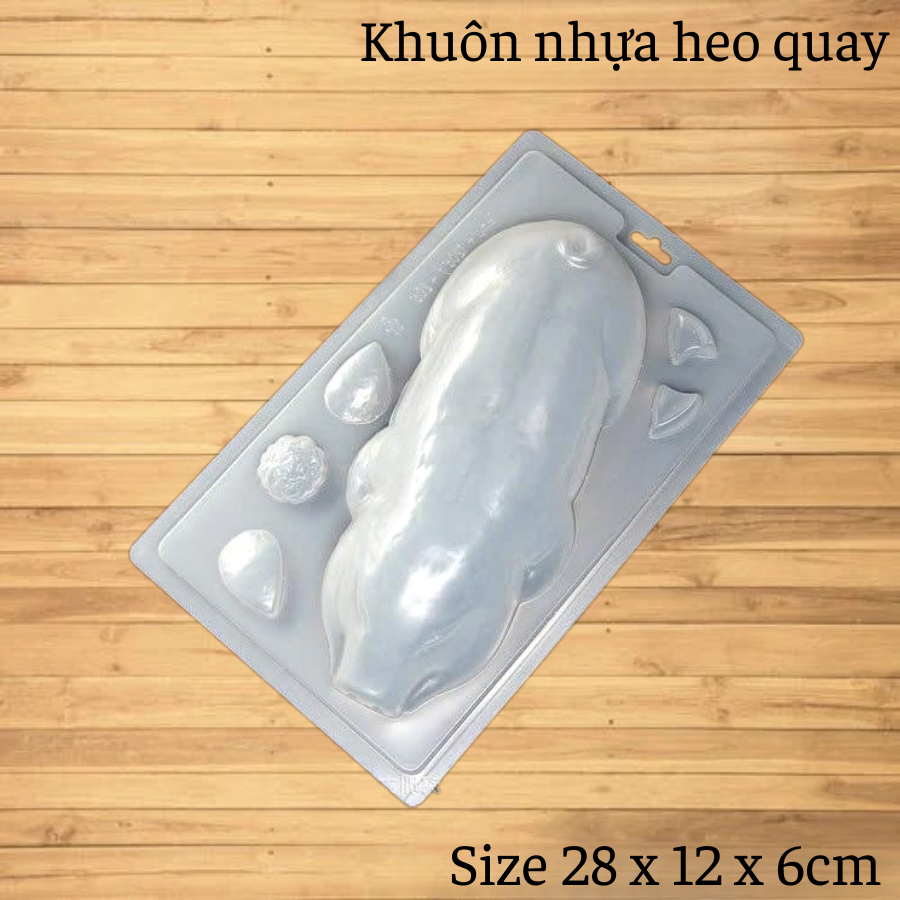 Khuôn nhựa mẫu tạo hình heo quay và họa tiết, khuôn heo quay dùng làm rau câu, xôi, bánh, pudding