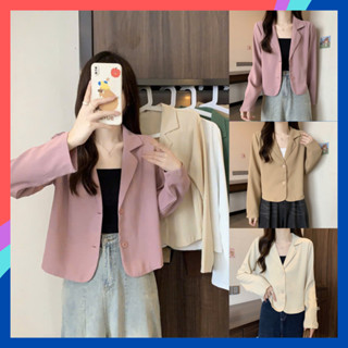 Áo Vest blazer Croptop Nữ dài tay 1 lớp sang trọng AK79,Áo khoác Blazer 1 lớp nữ thiết kế tay dài mặc đi chơi đi làm