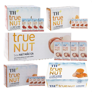 Thùng sữa hạt TH True Nut các vị Hạnh nhân/ Óc chó/ Mác ca/ Gấc/ Gạo lứt/ Yến mạch/ Ngũ Cốc/ Mix vị 180ml*48 hộp
