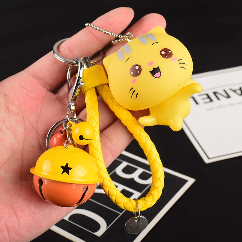 Móc Khóa Mèo Vàng Neko Dễ Thương Full Phụ Kiện - Móc Khóa Treo Xe, Balo Đẹp