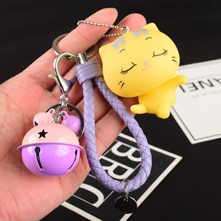 Móc Khóa Mèo Vàng Neko Dễ Thương Full Phụ Kiện - Móc Khóa Treo Xe, Balo Đẹp