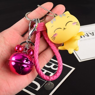 Móc Khóa Mèo Vàng Neko Dễ Thương Full Phụ Kiện - Móc Khóa Treo Xe, Balo Đẹp