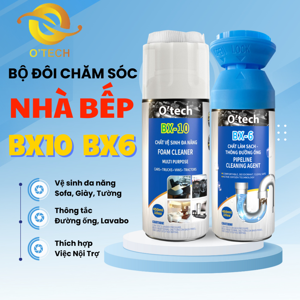 Combo vệ sinh nhà bếp hiệu quả BX-6 và BX-10, nhanh chóng và tiện dụng