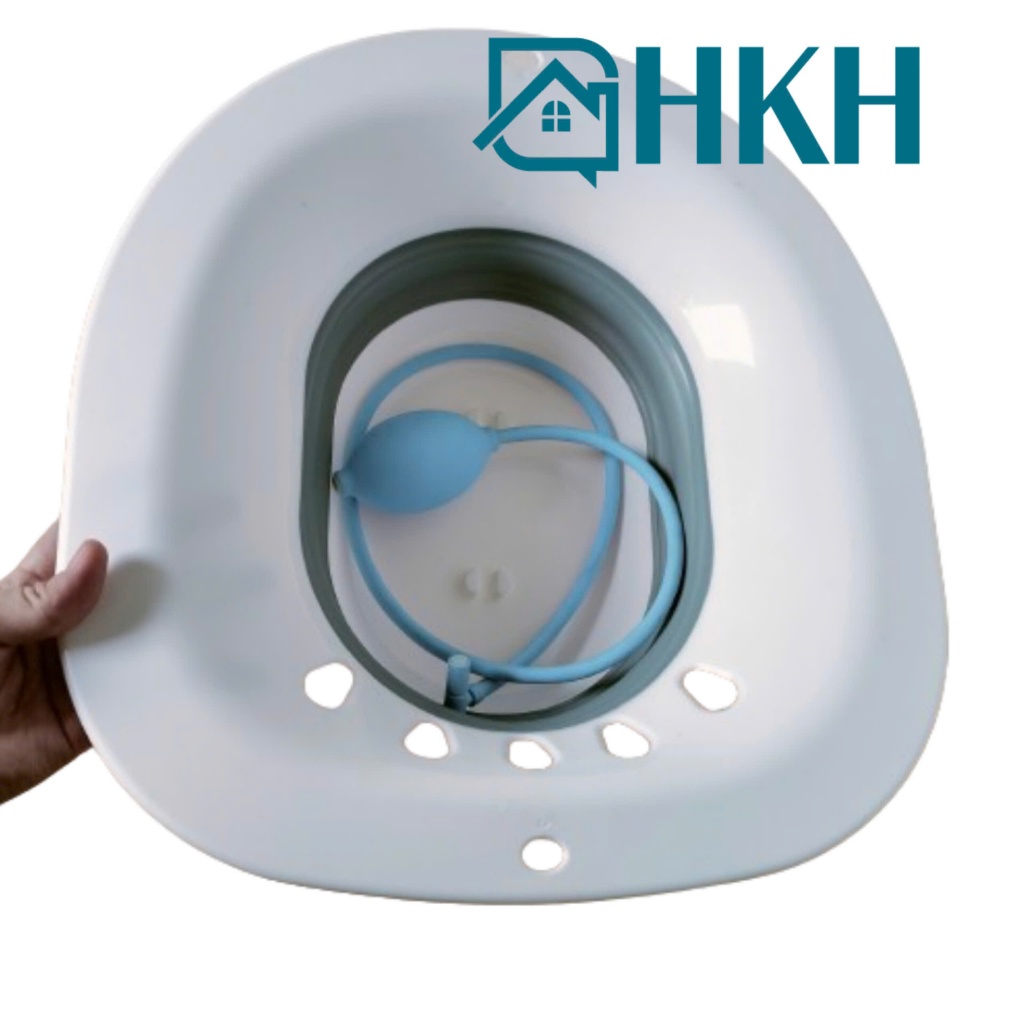 Bô xông GẤP GỌN, kèm dây và vòi xịt, chậu ngâm rửa phụ khoa dùng cho chị em sau sinh