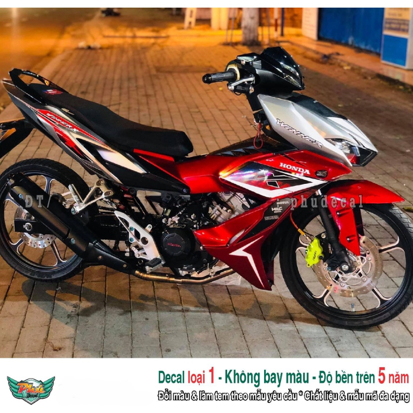 Tem rời xe Winner X đỏ đen bạc (A)